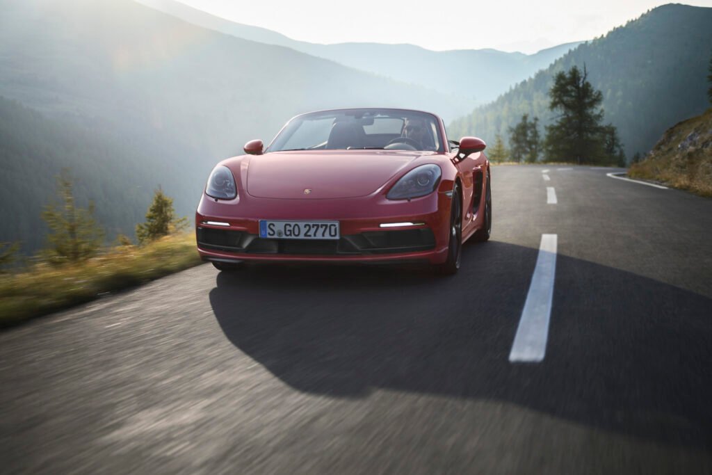 2018 Porsche 718 Boxster GTS on the road