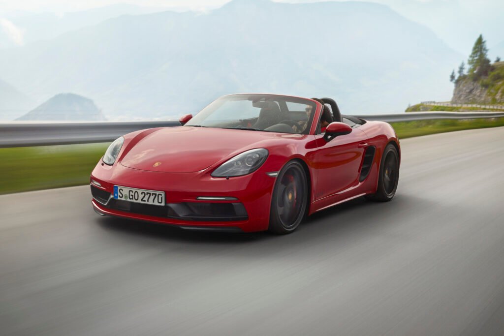 2018 Porsche 718 Boxster GTS on the road front