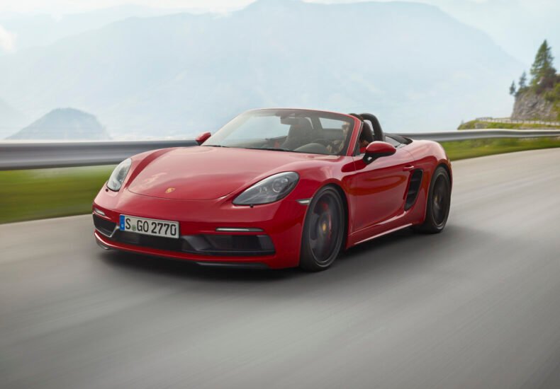 2018 Porsche 718 Boxster GTS on the road front