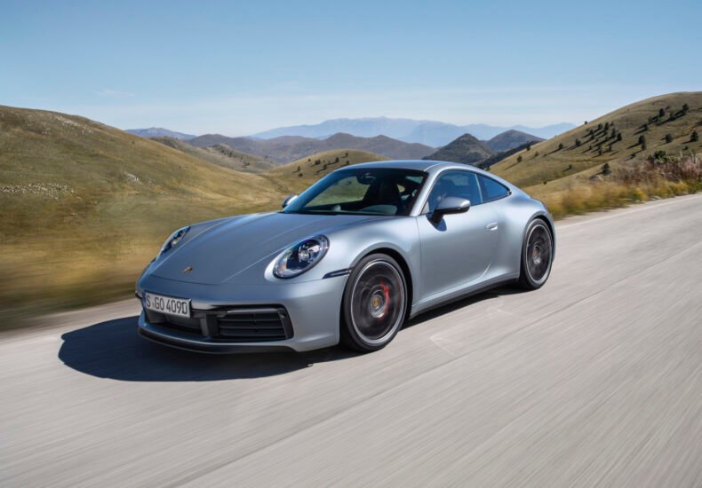 2019 Porsche 911 Carrera 4S on the road front