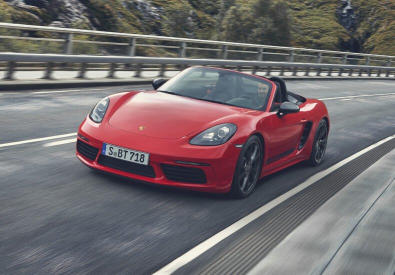 2020 Porsche 718 Boxster T on the road