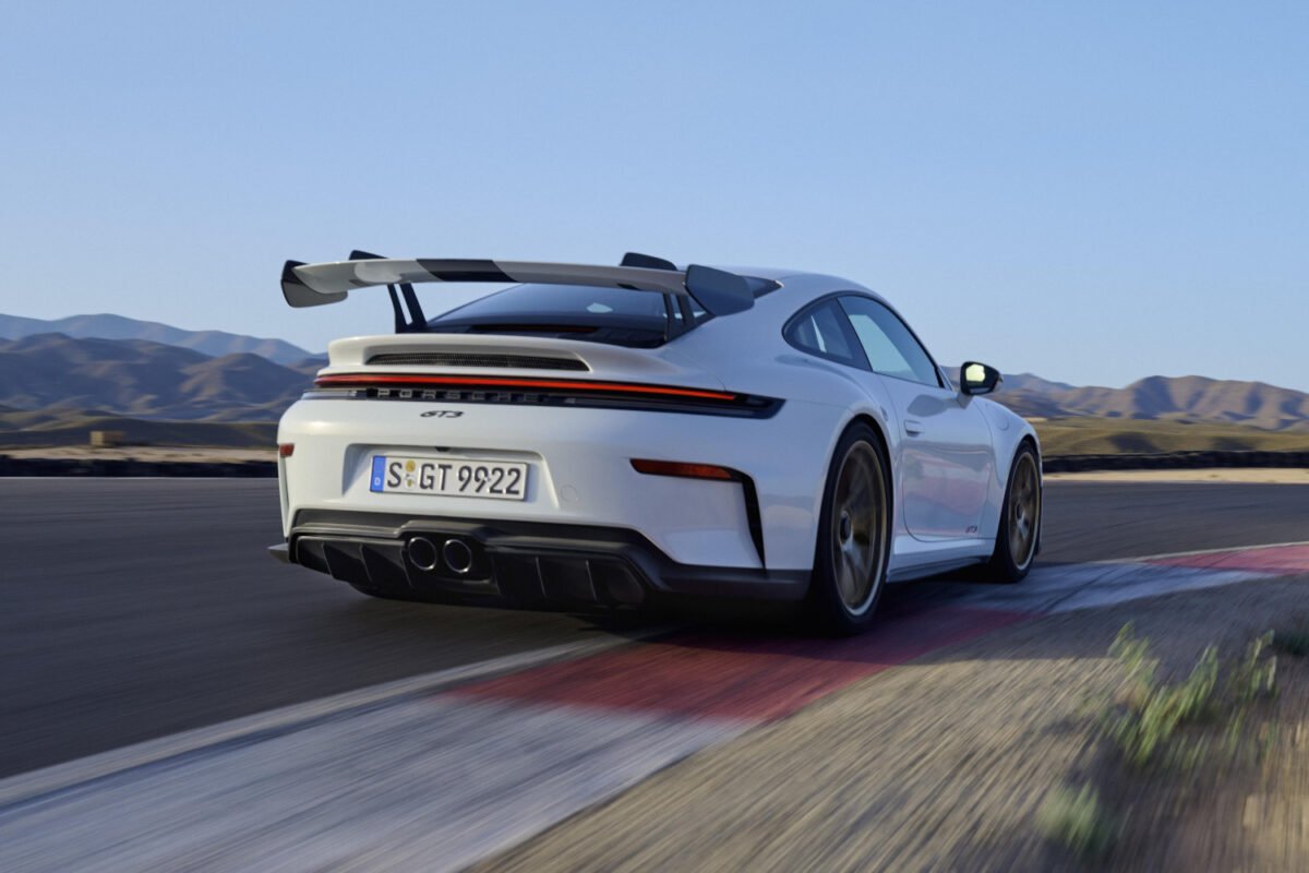 2025 Porsche 911 GT3 on track rear view