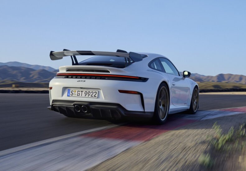 2025 Porsche 911 GT3 on track rear view